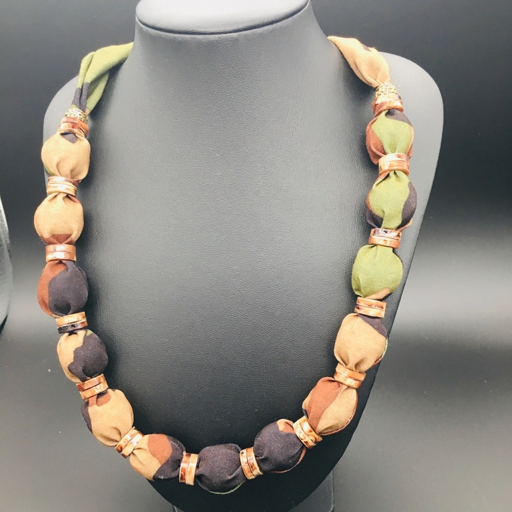 Handmade fabric necklace